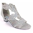 thumbnail image 4 of Enzo Romeo Lime03N Womens Open Toe Mid Heel Wedding Rhinestone Gladiator Sandal Wedge Shoes (7, Silver), 4 of 4