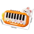 thumbnail image 2 of Toddler Educational Keyboard Toy Animals Theme Lights Music 5 Instrument Modes Portable Mini Piano In Orange 6.3X3.9X1.18 Inches 0-3 Years Sensory Play Orange, 2 of 5