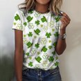 thumbnail image 2 of QIPOPIQ T-Shirts à Manches Courtes pour Femmes à Col Rond T-Shirts de la Saint-Patrick Hauts T-Shirt Shamrock T-Shirt Vert Tunique T-Shirts de la Saint-Patrick Imprimés T-Shirts à Col Rond pour Dames T-Shirts de Fête T-Shirts Graphiques Aubaines, 2 of 4