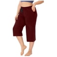 thumbnail image 1 of JIUKE Capri Pants for Women Elastic Waisted Drawstring Summer Lounge Cropped Sweatpants with Pockets, 1 of 7