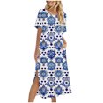 thumbnail image 2 of Ovzne Robes Grande Taille pour Femmes aux Formes Robe pour Femme Robe Unie Ample Décontractée Mode Robe à Manches Longues Robe à Col à Manches Longues pour Femmes Robe Maxi Grande Taille à Manches Longues Pr, 2 of 6