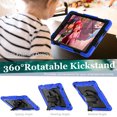 thumbnail image 3 of Case for iPad 6th / 5th Gen (2018 2017) / iPad Air 2 / iPad Pro 9.7 inch with Screen Protector, 360 Degree Rotating Kickstand Hand Strap Shockproof Cover with Shoulder Strap, Blue, 3 of 7