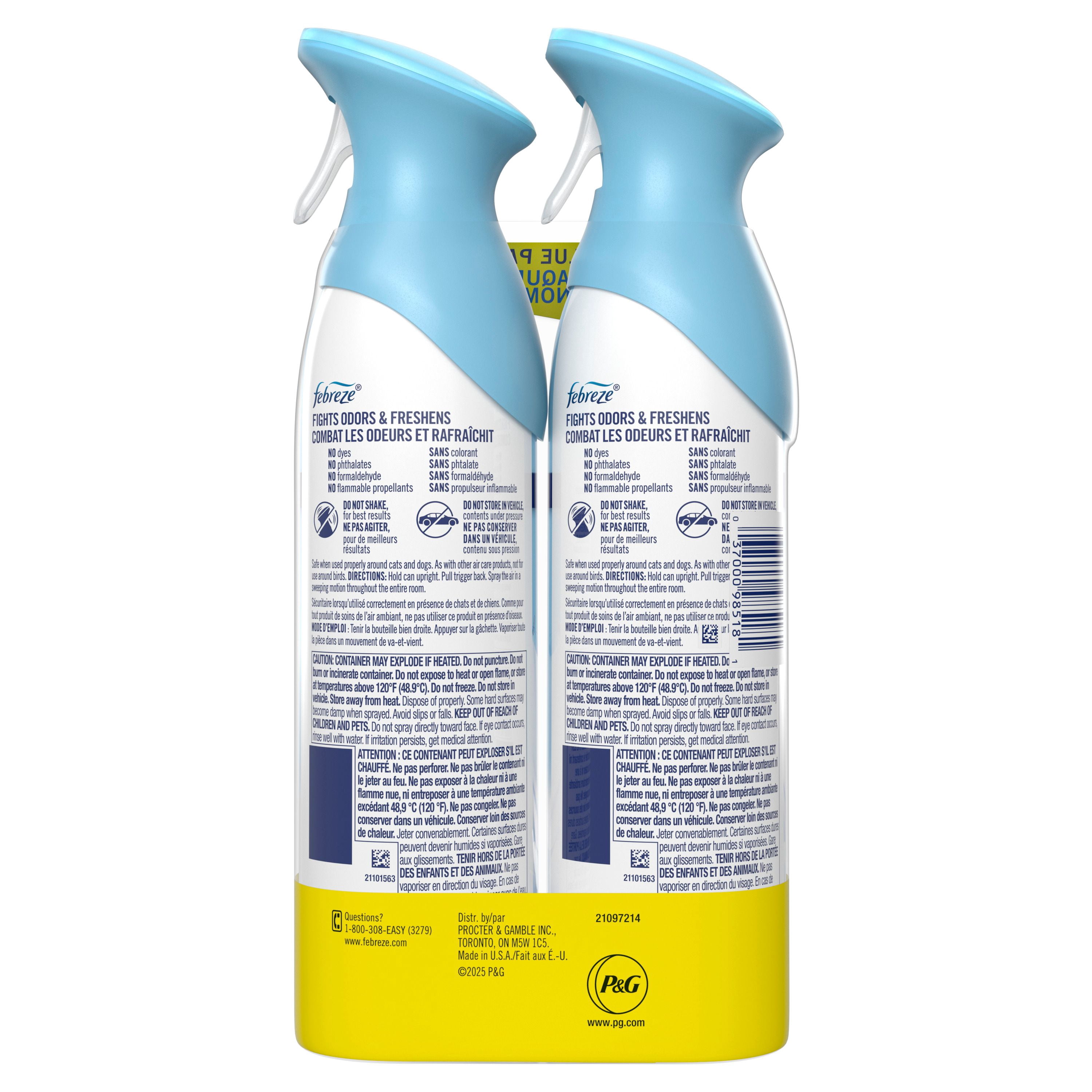 Assainisseur d’air en vaporisateur Febreze, éliminateur d’odeurs dans les pièces de la maison, parfum Draps frais