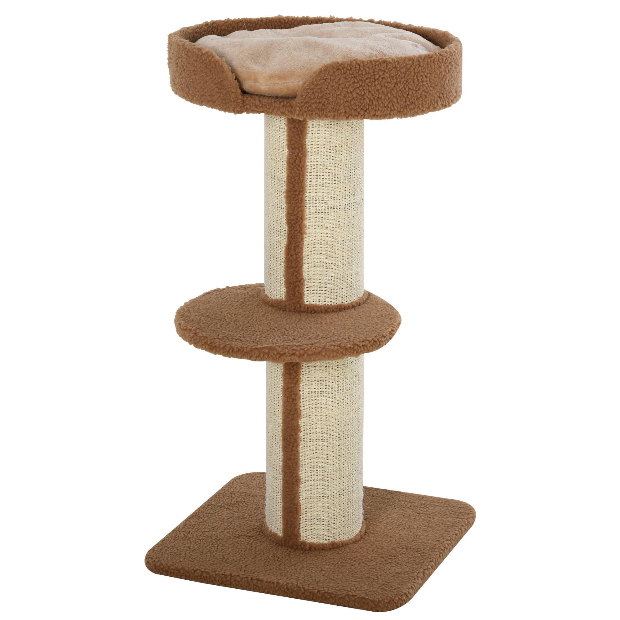 Brown Cat Tree with Sisal Scratching Post & Plush Bed - 36" Tall Indoor Kitty Tower for Small Cats, Living Room & Bedroom Play Furniture