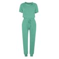 thumbnail image 4 of Yuyuzo Womens Workout Sets 2 Piece Short Sleeve Crew Neck T-Shirts Drawstring Jogger Pants with Pockets, 4 of 5