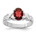 thumbnail image 1 of Bague en Argent Sterling 925 Rhodié Grenat et Zircon Cubique, 1 of 2