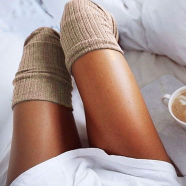 GDREDA Women's Cable Knitted Thigh High Boot Socks Extra Long Winter Stockings Over Knee Leg Warmers Khaki,One Size