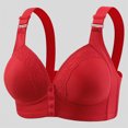 thumbnail image 2 of Fgnfyis Women's Solid Color Lace Pattern Front Buckle Non Underwire Tank Top Bra Bras for Women Red 42, 2 of 7