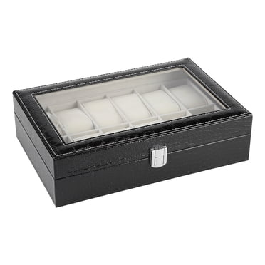Fdit Watch Display box, Watch Organizer Box,12 Soft Pillow Watch Box Jewelry Display Storage Organizer Box Case