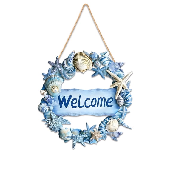 Summer Beach Welcome Wooden Letter Sign Hanging Decoration For Doorway Category For Front Door Home Seasonal Coastal Theme Crafted Wood Sign