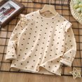 thumbnail image 2 of vdgthytj Toddler Baby Girls Long Sleeve Tops Shirts Cute Printed Ruffle Crewneck Basic Blouse Kids Fall Undershirts, 2 of 3