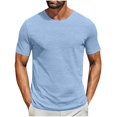 thumbnail image 1 of Besolor T-Shirt d'Été pour Homme à Manches Courtes, Col Rond Classique, T-Shirts Décontractés, Couleur Unie, Hauts Basiques, 1 of 5