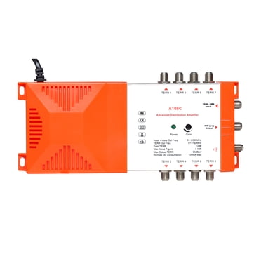 Arealer Professional 8 Way Distribution Amplifier with IRS Loop-through Terrestrial TV and Distribution Amplifier 87-2350MHz TV Antenna Signal Low Noise High Gain for Indoor Use