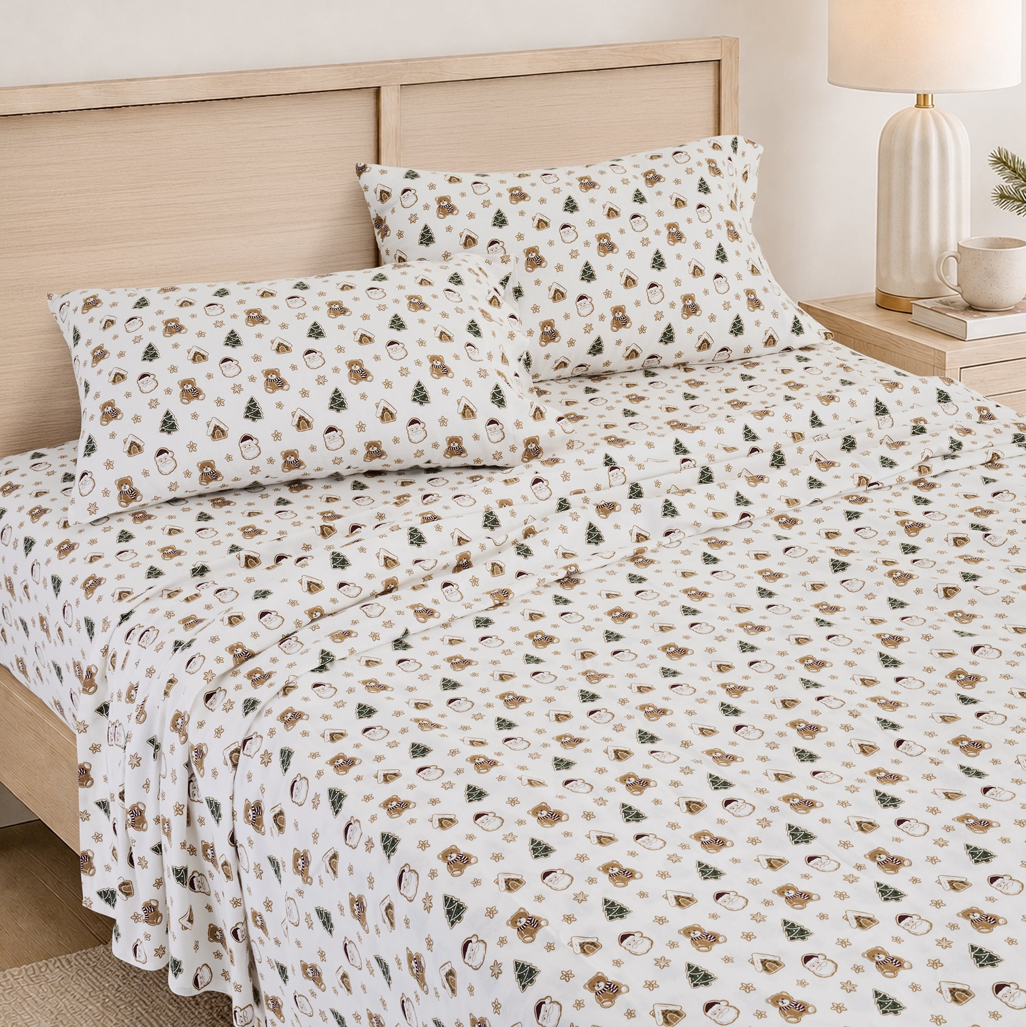 Holiday Time Twin Flannel Sheet Set
