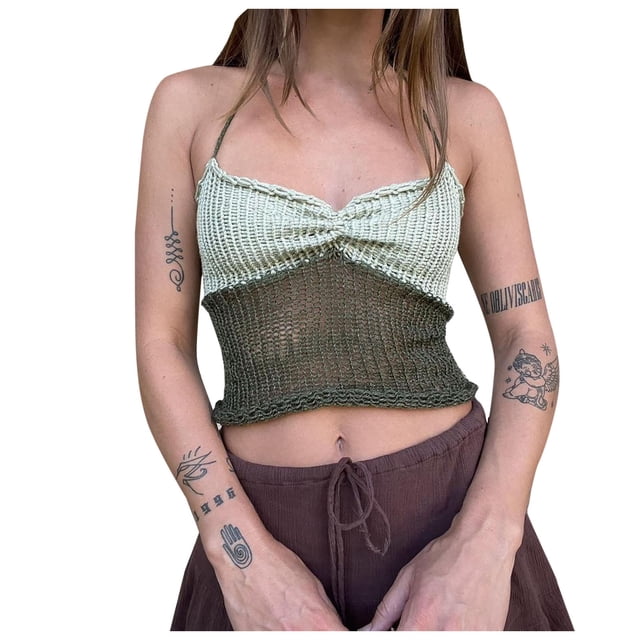 Cameland Camisoles Décontractées pour Femmes, Printemps Été, Couleur Unie Douce, Col Rond