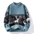 thumbnail image 1 of RKSTN Chandail pour Homme Automne Mode Mode Décontractée Col Montant Demi-Haut Tricot Manches Longues à Empiècements Imprimé Chandail Chaud Hauts Chandail Décontracté Ample Chandails, 1 of 1