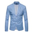 thumbnail image 1 of BOBOGOJP Men's Suit Jacket Dinner Party Prom Wedding Stylish Tuxedo (Light Blue,M), 1 of 4