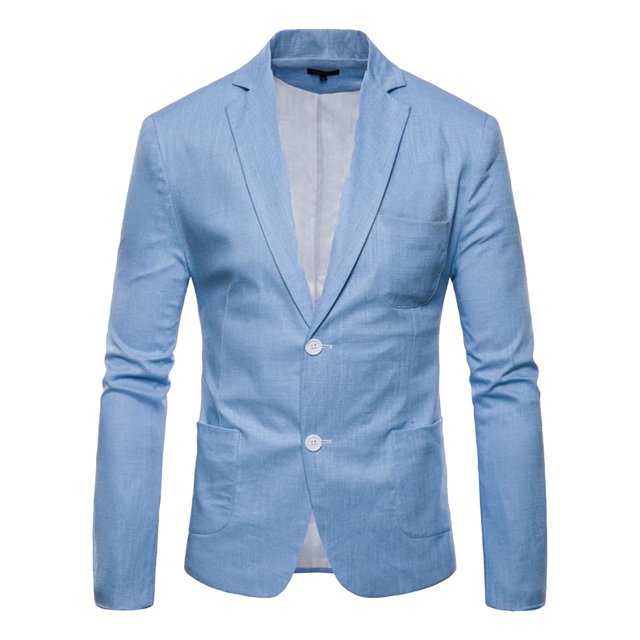 BOBOGOJP Men's Suit Jacket Dinner Party Prom Wedding Stylish Tuxedo (Light Blue,M)