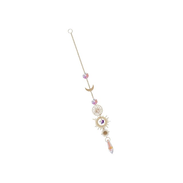 serony Colorful Hanging Crystal Crystal Beads Chain Pendant for Patio Decor Moon