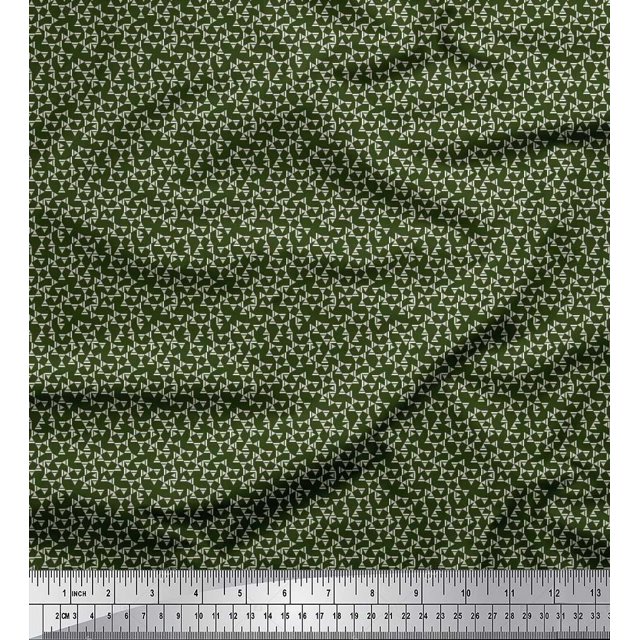 Soimoi Cotton Cambric Fabric Triangle Shirting Print Fabric by Yard 56 Inch Wide