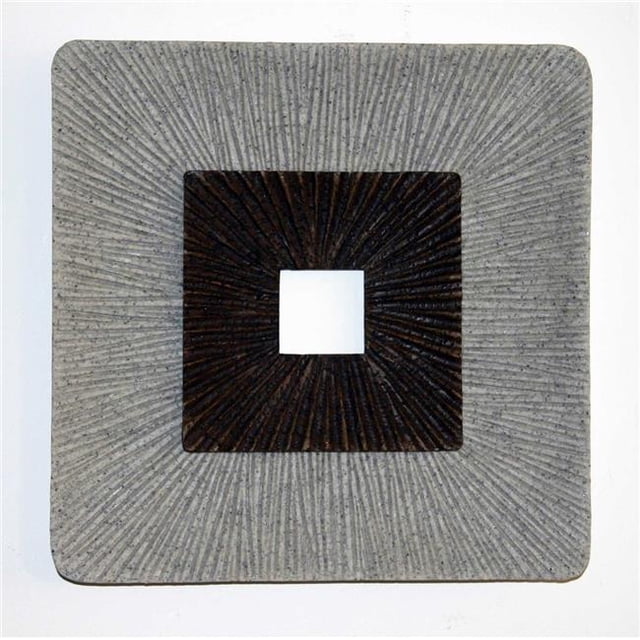 HomeRoots Furniture 274775 19 x 2.36 in. Encaved Square Wall Art, Ribbed Finish