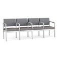 thumbnail image 1 of Fauteuil d'Attente de Réception Lenox en Acier à 4 Places / Acier Argenté / Gris / Gris, 1 of 5