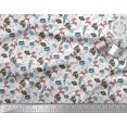 thumbnail image 3 of Soimoi Polyester Crepe Fabric Floral,Fish & Deer Cartoon Print Fabric by The Yard 52 Inch Wide, 3 of 3