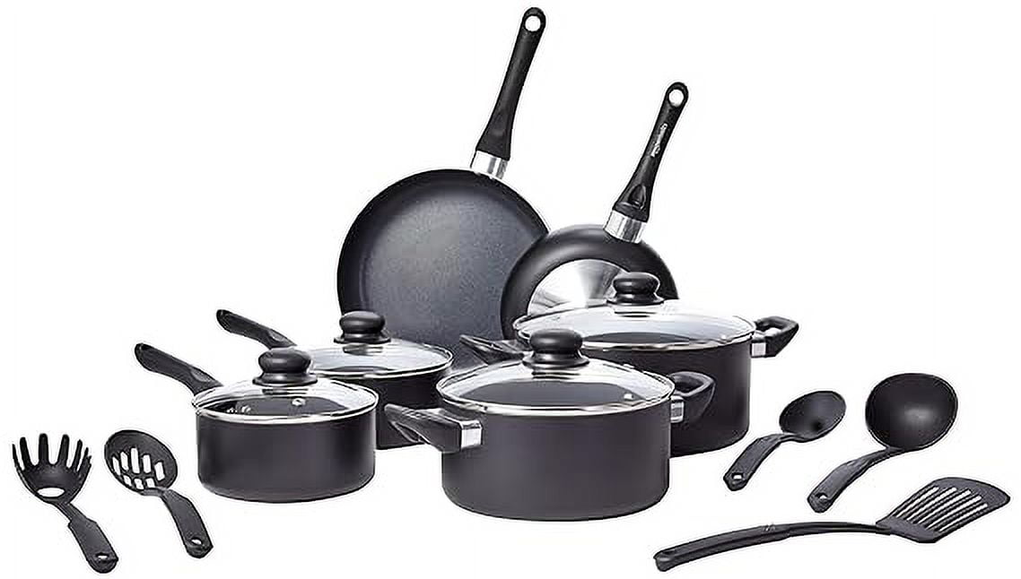 Aluminium Non-Stick Black Cookware Set - 15 Piece