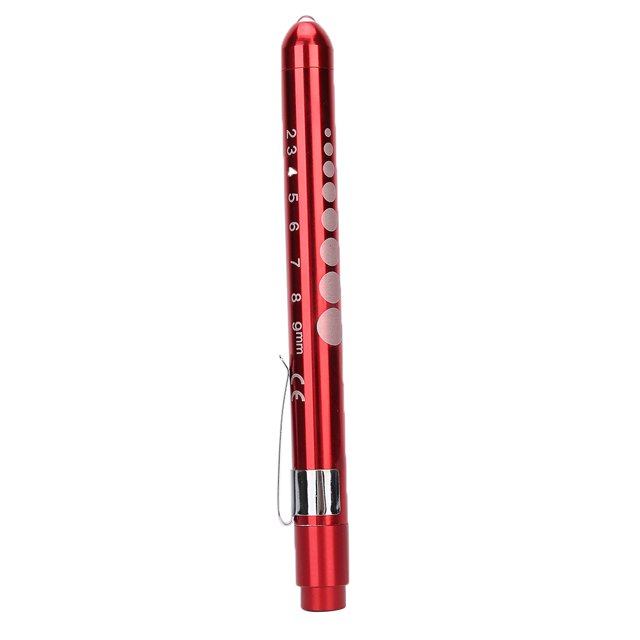 Diagnostic Lamp, LED 50mm Scale Outstanding Light Concentration Power Saving Portable Pupil Check Pen For Ophthalmic For Emergency Situation Red