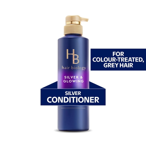 Hair Biology Purple Conditioner, Silver Conditioner, for Gray Or Blonde Brassy Colour Treated Hair, Fights Brassiness and Replenishes, 380 mL