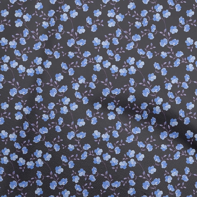 oneOone Viscose Jersey Blue Fabric Floral Sewing Craft Projects Fabric Prints By Yard 60 Inch Wide