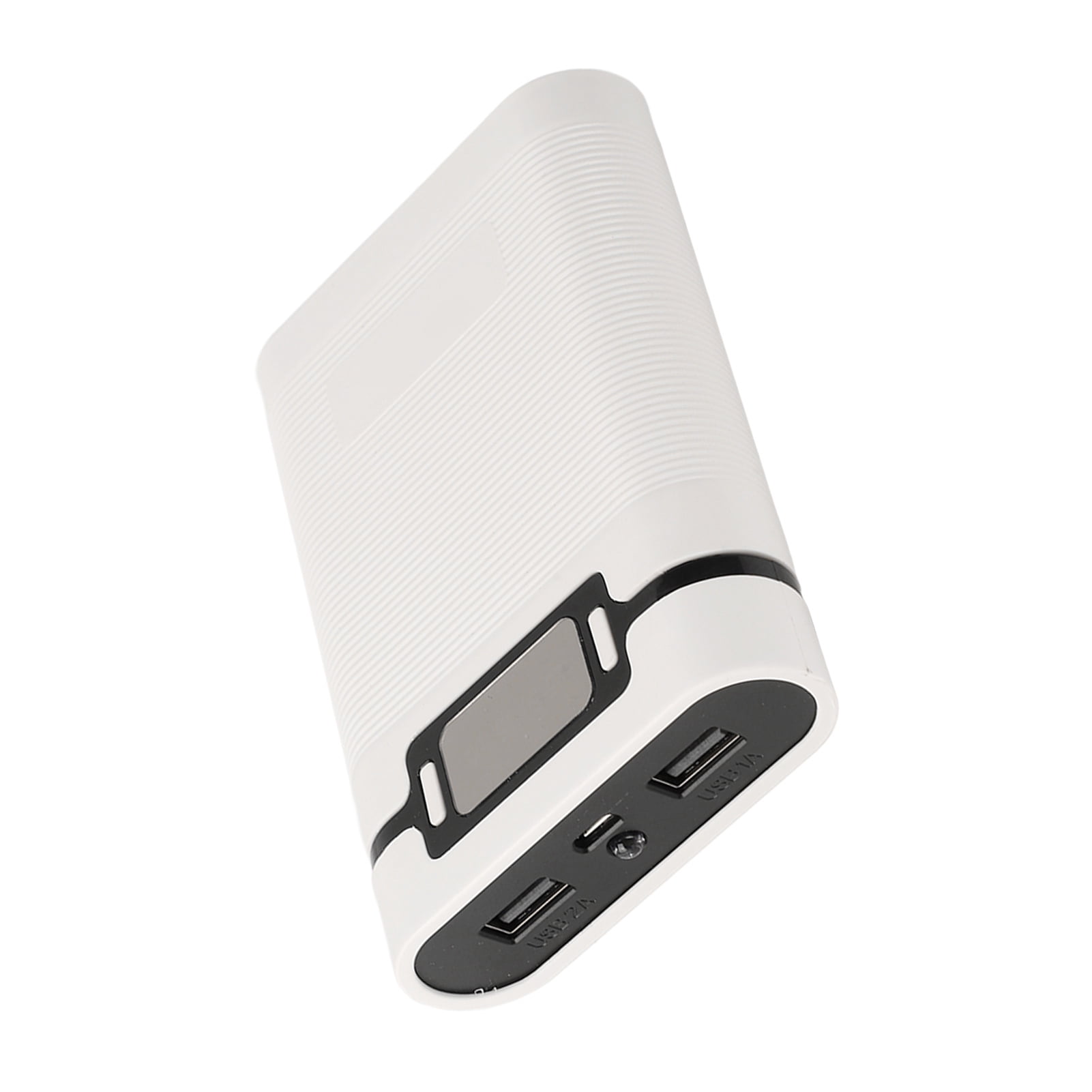 Battery Charger Outer Case, Power Bank Box Compact Portable ABS Metal  For Cameras White
