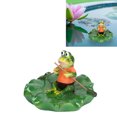 thumbnail image 4 of Resin Floating Frogs  Leaf, Exquisite Simulation High Grade Durable Waterproof Floating  Water Ornament Lifelike  for Fountains, 4 of 7
