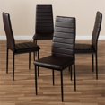 thumbnail image 3 of Baxton Studio Armand Faux Leather Dining Chair in Brown (Set of 4), 3 of 5
