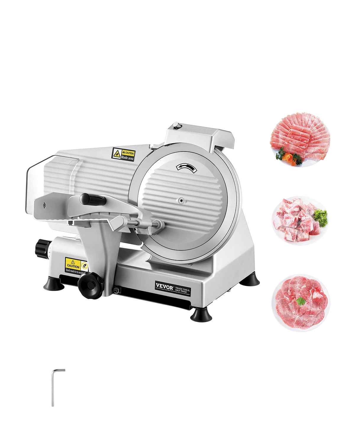 VEVOR Trancheuse à Viande 180 W 10 Pouces Trancheuse Électrique pour Aliments de Charcuterie pour Viande Surgelée Pain Fromage
