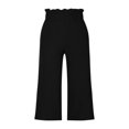 thumbnail image 2 of Pantalon Grand à Volants pour Femme Été Décontracté Ample Taille Haute Pantalon Uni, 2 of 4