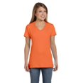 thumbnail image 2 of Hanes T-Shirt à Col en V Nano-T pour Femmes, TG, Orange Vintage, 2 of 5