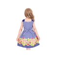 thumbnail image 2 of Robe Fille Bleue à Fleurs Ondulées Vintage 10 Ans, 2 of 7