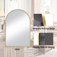 thumbnail image 3 of BEAUTYPEAK 20"x 30" Bathroom Mirror Wall Vanity Arched Mirror, Gold, 3 of 8