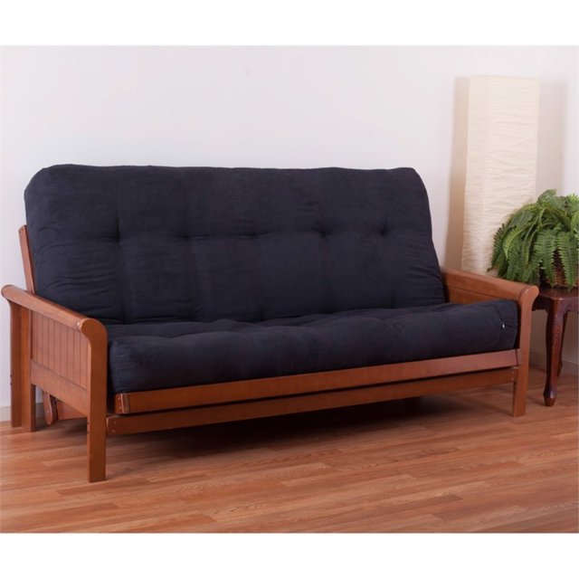 Blazing Needles 8-inch Full Size Vitality Micro Suede Futon Mattress-Chocolate