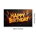 thumbnail image 3 of Happy Birthday Flaming Backdrop Decoration Banner Party Supplies Photography Props Celebration Decor Background Event Display, 3 of 4