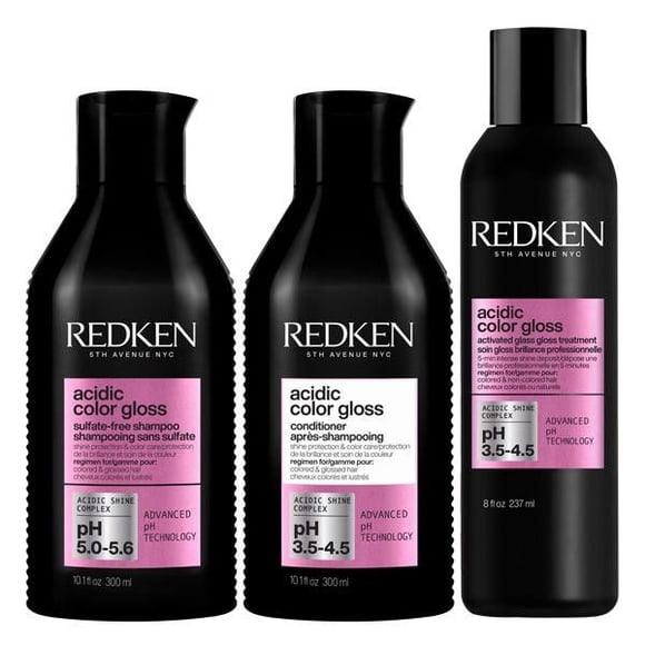 Redken Trio Acidic Color Gloss Shampooing+après-Shampooing+traitement (300+300+237 ml)
