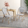 thumbnail image 2 of Gymax French Bistro Chair Set of 4 w/ Hand-woven Rattan Galvanized Metal Frame Outdoor, 2 of 9
