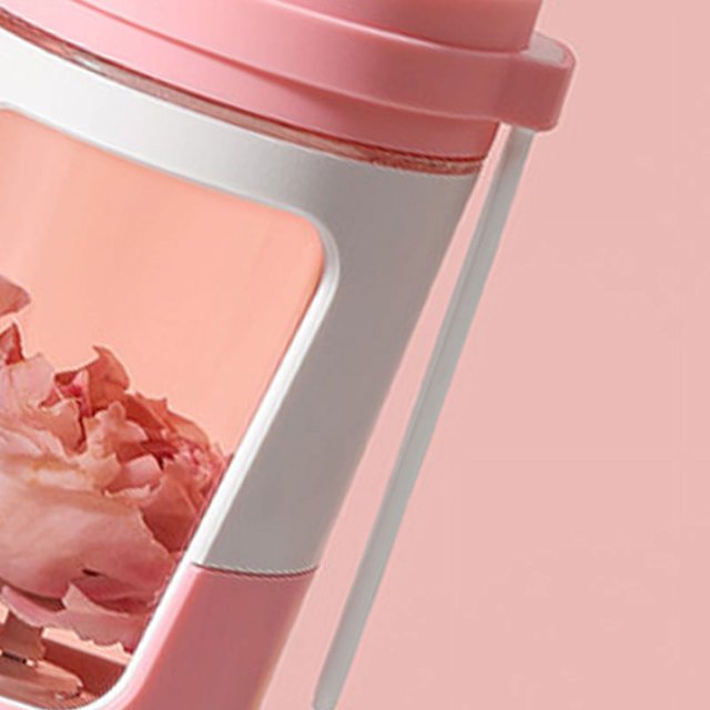 430ml Mug Électrique Mug Healthy 7000 RPM Mug Auto-Agitant Rechargeable avec Poignée en Silicone pour Shakes Protéinés Café Rose