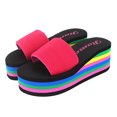 thumbnail image 1 of Womens Summer Slippers Platform High-heel Rainbow Platform Wedges Shoes, 1 of 9