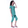 thumbnail image 3 of Moomaya Ensemble de Nuit pour Femmes Capri en Coton Vêtements de Nuit 2 Pcs Chemises de Nuit, 3 of 5