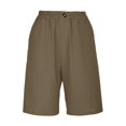 thumbnail image 4 of Women's Casual Elastic Shorts with Button Closure and Pockets Versatile Wide Leg Design for Everyday Wear, 4 of 5