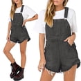 thumbnail image 2 of HBFAGFB Womens Jumpsuit Denim Strap Pants Fashion Shorts Comfortable Rompers with Pockets Grey Size M, 2 of 8