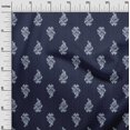 thumbnail image 2 of oneOone Polyester Lycra Fabric Leaves & Floral Block Printed Craft Fabric BTY 56 Inch Wide, 2 of 4