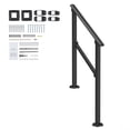 thumbnail image 1 of KFFKFF 2-3 Step Outdoor Handrails for Seniors, Black Steel Square Tube Design, 1 of 9
